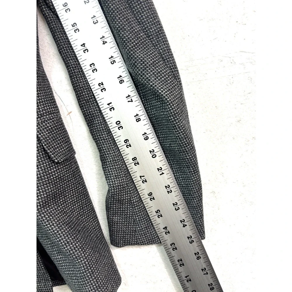 Pal Zileri MCMLXXX 38R Gray Check Flannel Wool‎ Blazer Jacket Sport Suit Coat